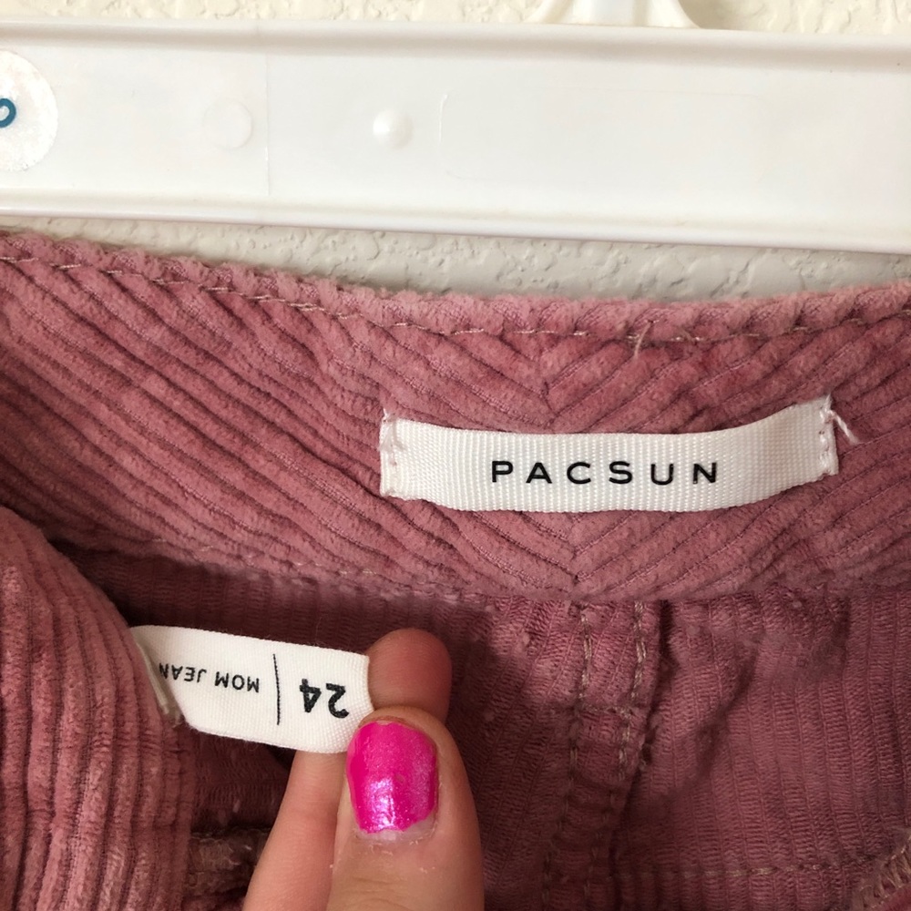 Pink Corduroy Mom Jeans